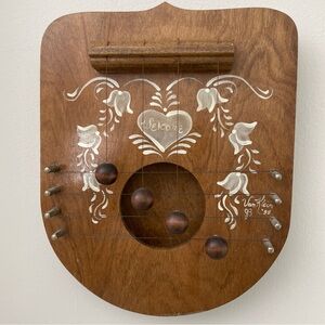 Vintage Van Klein Wood Door Harp 4 strings Hand Painted & Signed 1988 “Welcome”